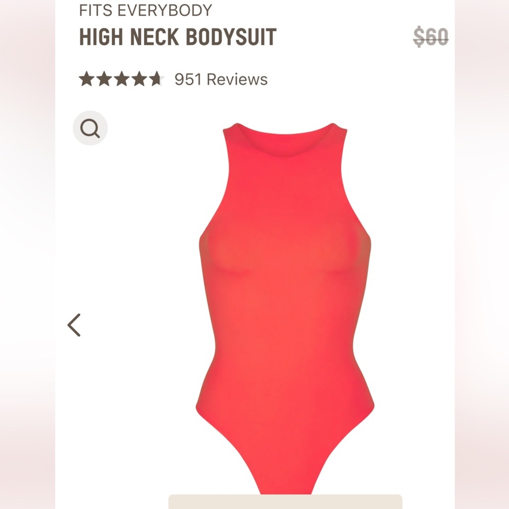 Skims Fits everyone bodysuit S in poppy